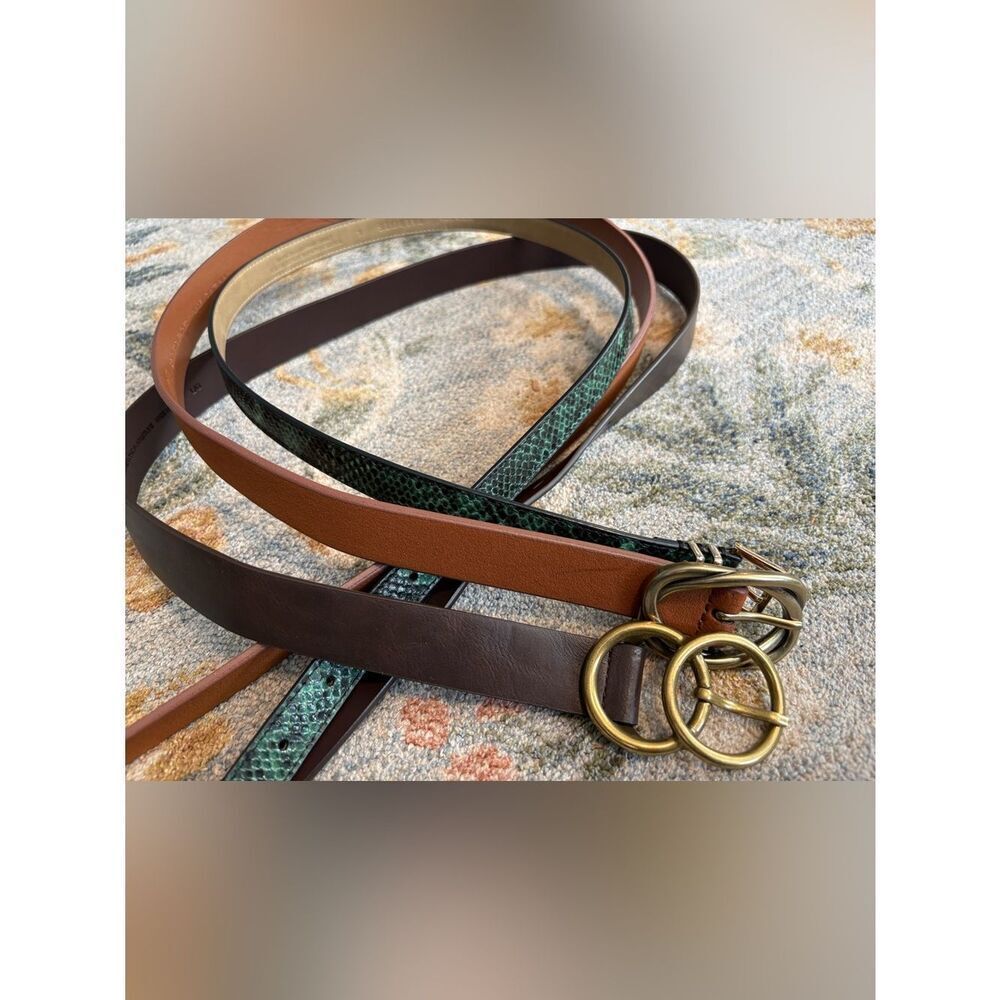 Banana Republic and Talbots Size Large Lot of 3 Synthetic Leather Belts